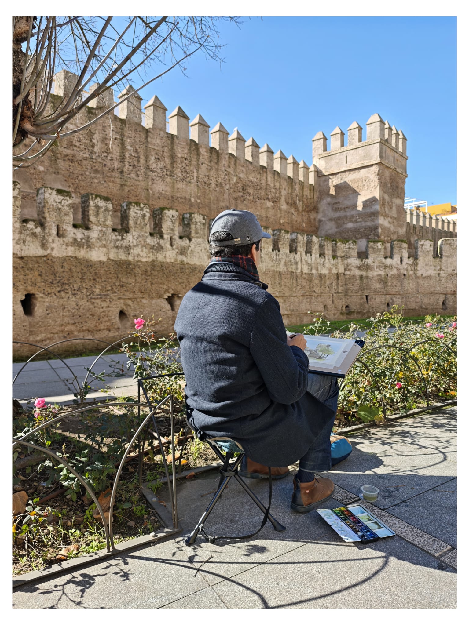 Salida a pintar a la Muralla de la Macarena